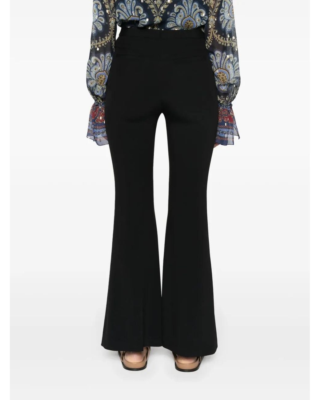 Etro Black Flared Tailored Trousers