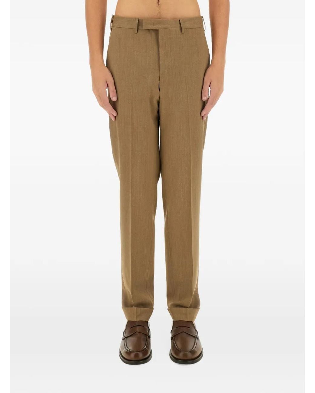 PT Torino Natural Straight-Leg Tailored Trousers for men