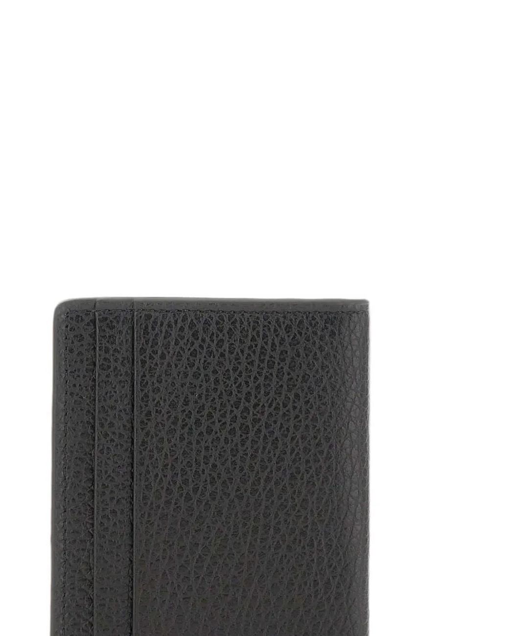 Orciani Black Micron Hammered-Leather Cardholder for men