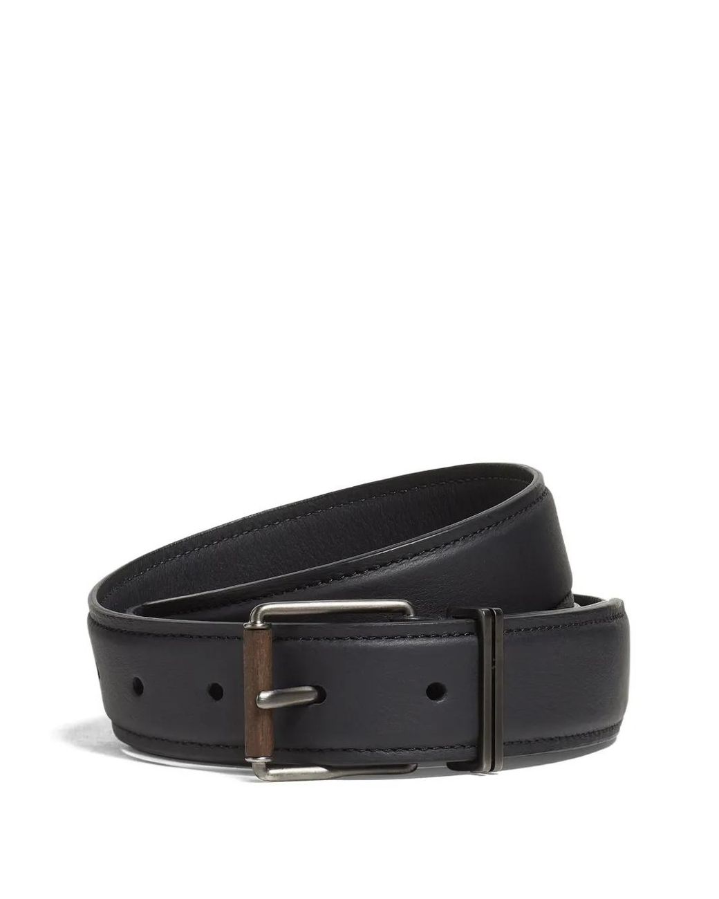 Zegna Black Leather Belt for men