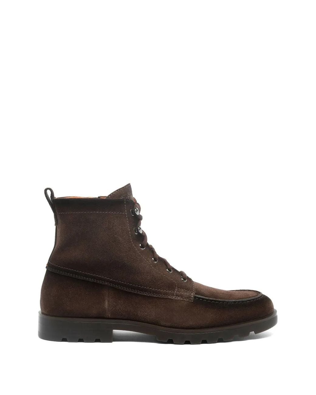 Santoni Brown Suede Ankle Boots for men