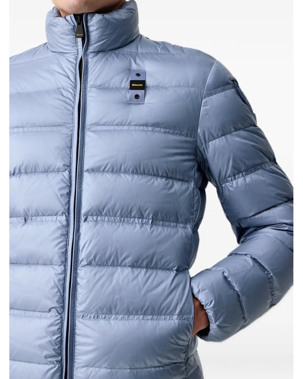 Blauer Blue Belmont Quilted Logo-Patch Jacket for men