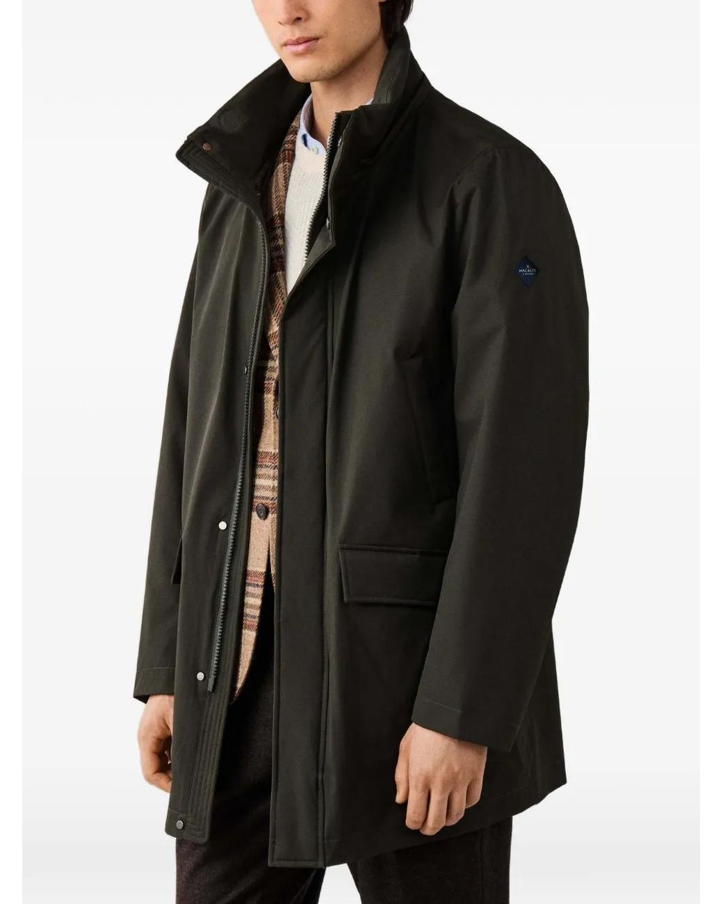 Hackett Black Richmond Quilted-Lining Jacket for men