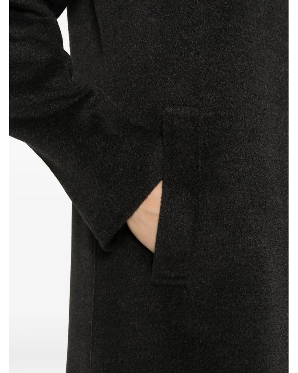Marella Black Emmacciuga Single-Breasted Notched-Lapel Coat