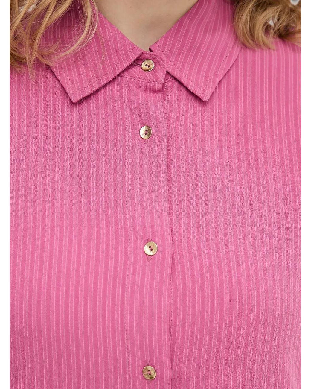 Benetton Pink Vertical-Stripe Long-Sleeve Shirt