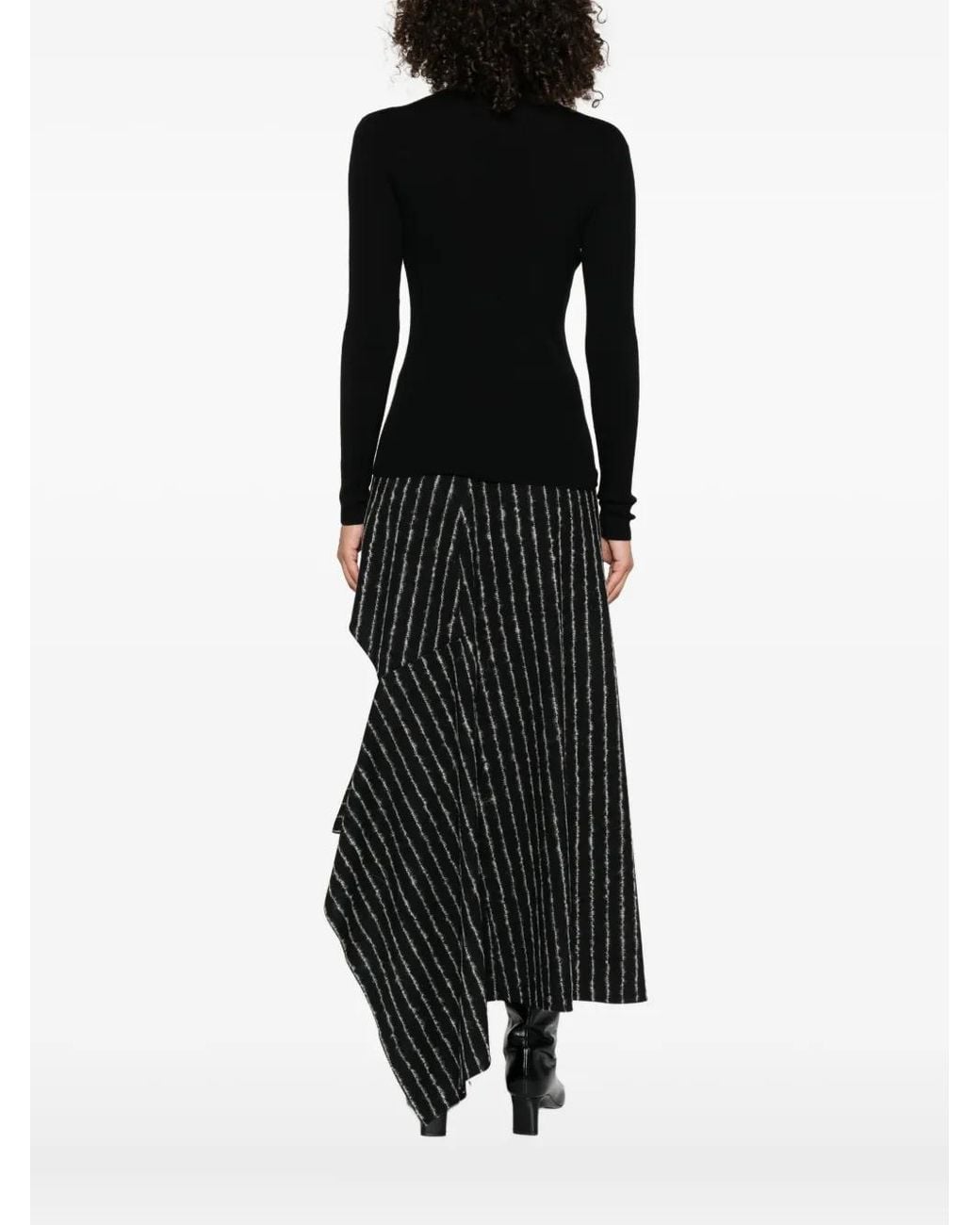 P.A.R.O.S.H. Black Cut-Out Wool Sweater