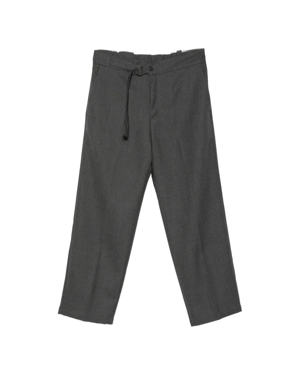 Costumein Gray John Belted Straight-Leg Trousers for men