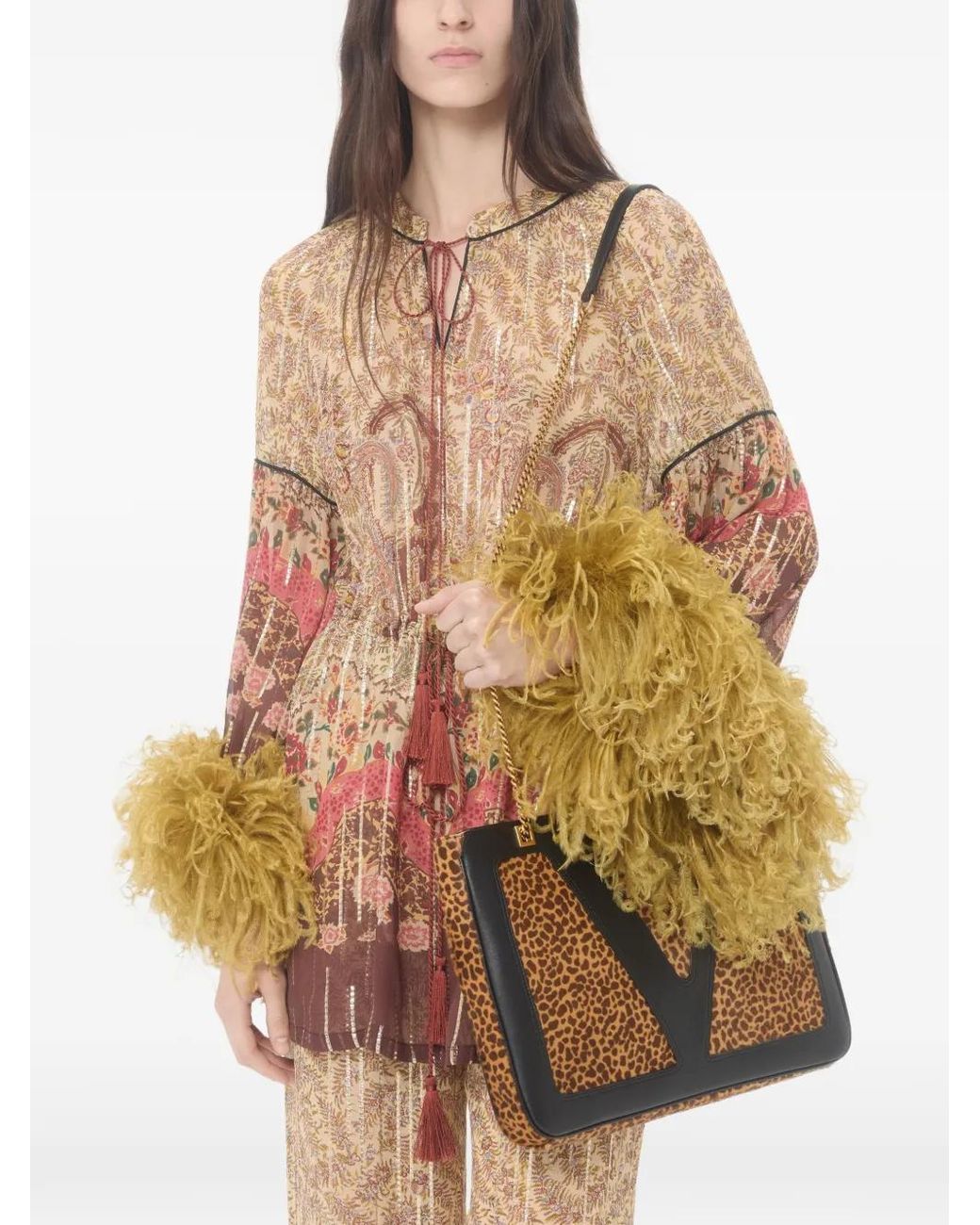 Valentino Garavani Natural Pekin Voyage Imaginaire Paisley Blouse