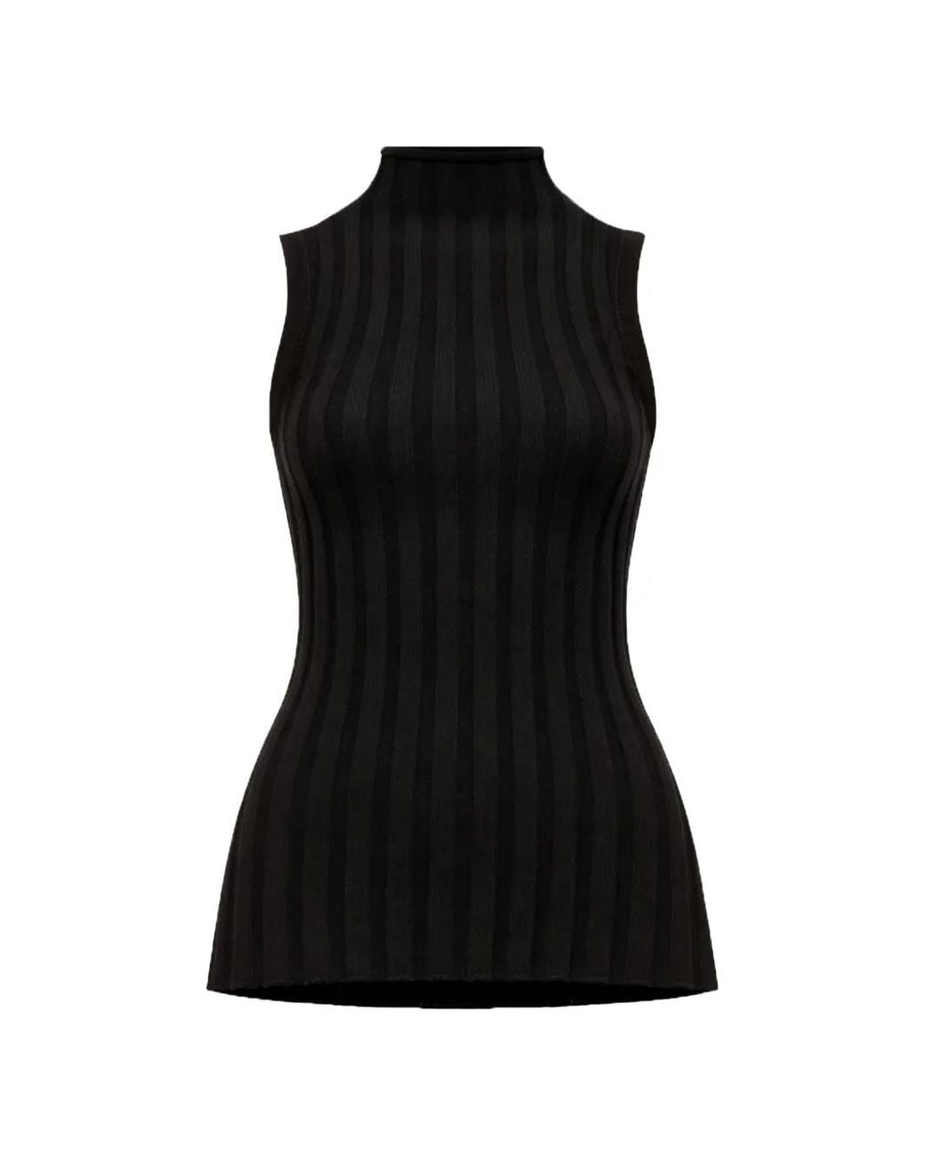3.1 Phillip Lim Black Ribbed-Knit Tank Top