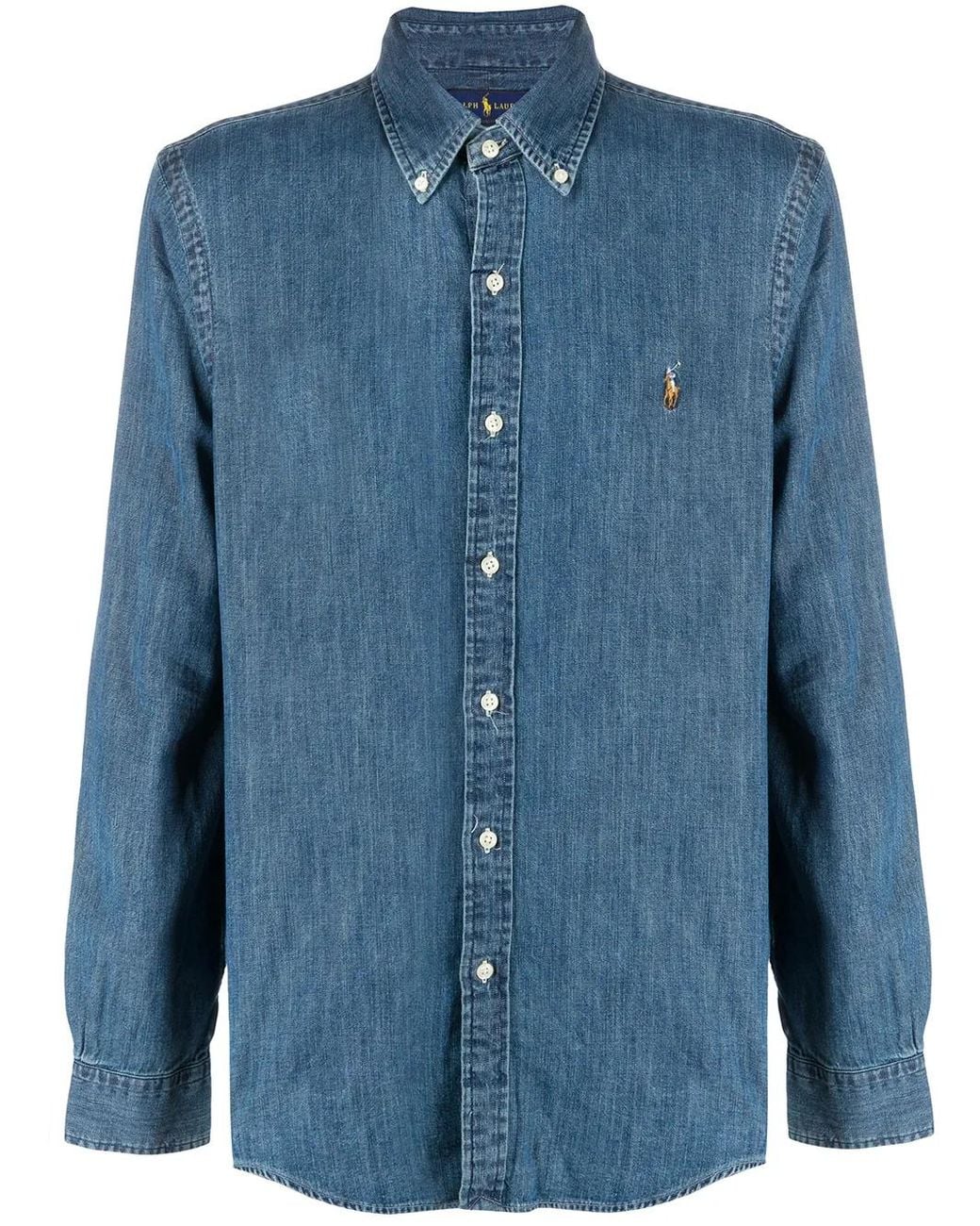 Polo Ralph Lauren Blue "Oxford" Casual Slim-Fit Shirt for men
