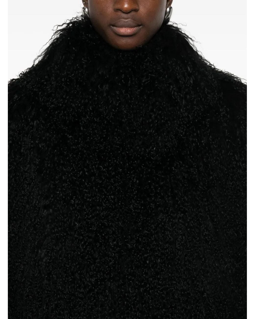 DUCIE Black Faye Shearling Coat