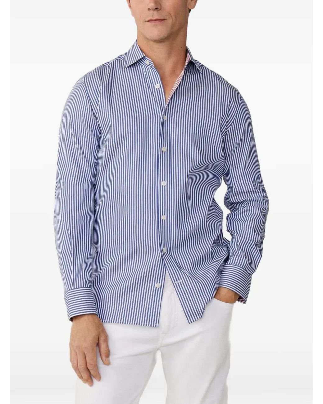 Hackett Blue Bengal-Stripe Tailored-Fit Shirt for men
