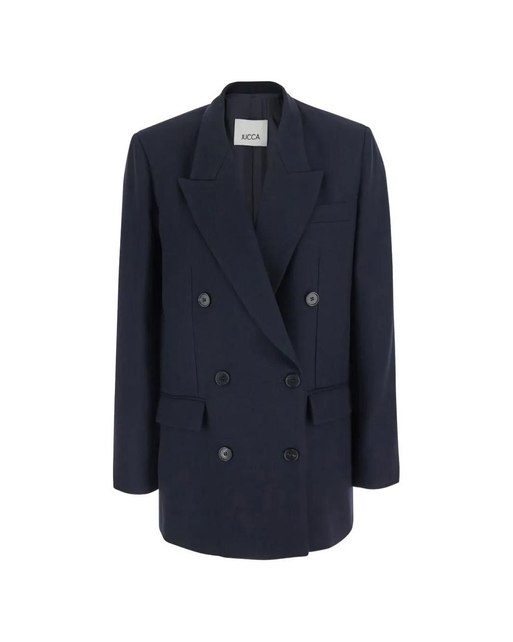 Jucca Blue Double-Breasted Wool Jacket