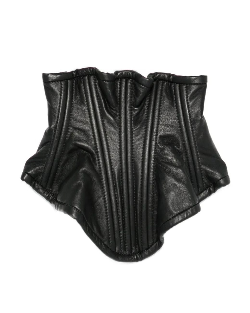 MITILIANE COUTURE Black Panelled Leather Corset
