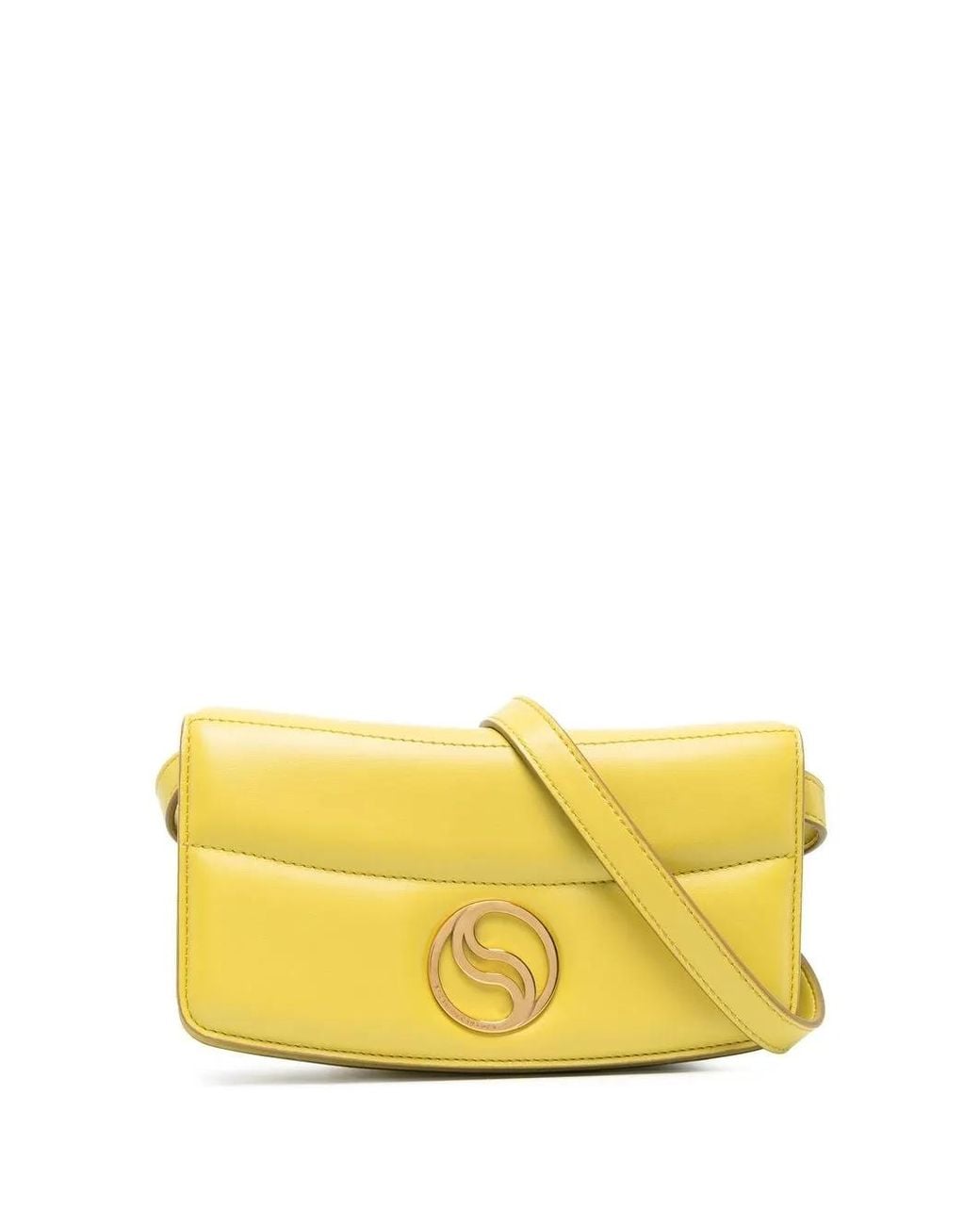 Stella McCartney Yellow Logo Plaque Crossbody Bag