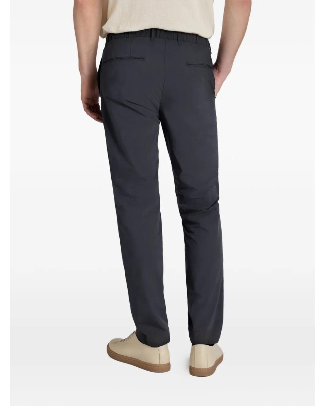 Incotex Blue Teknotela Buttoned Chino Trousers for men