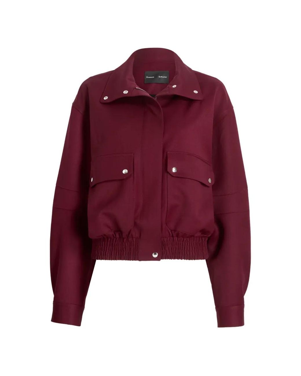 Proenza Schouler Red Elasticated-Hem Flap-Pocket Jacket