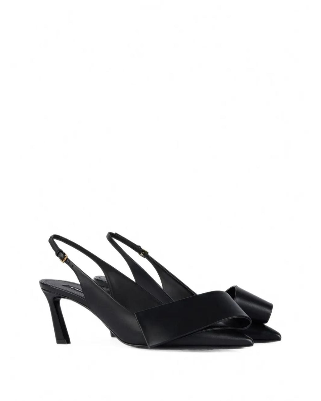 Givenchy Black Twisted Ribbon Slingbacks Pumps