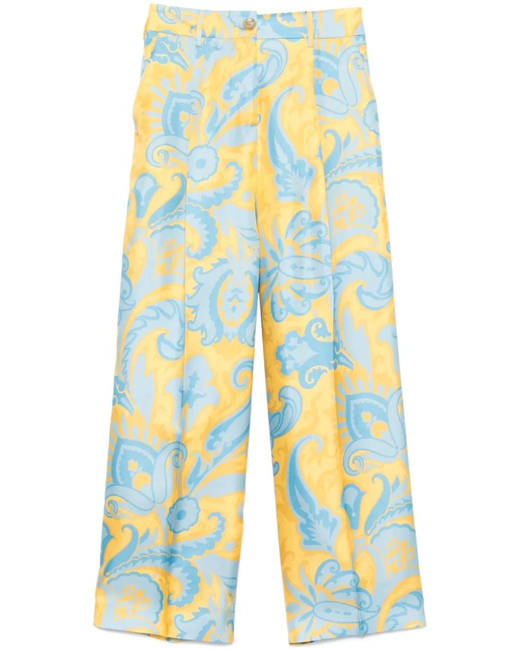Etro Blue Silk Trousers