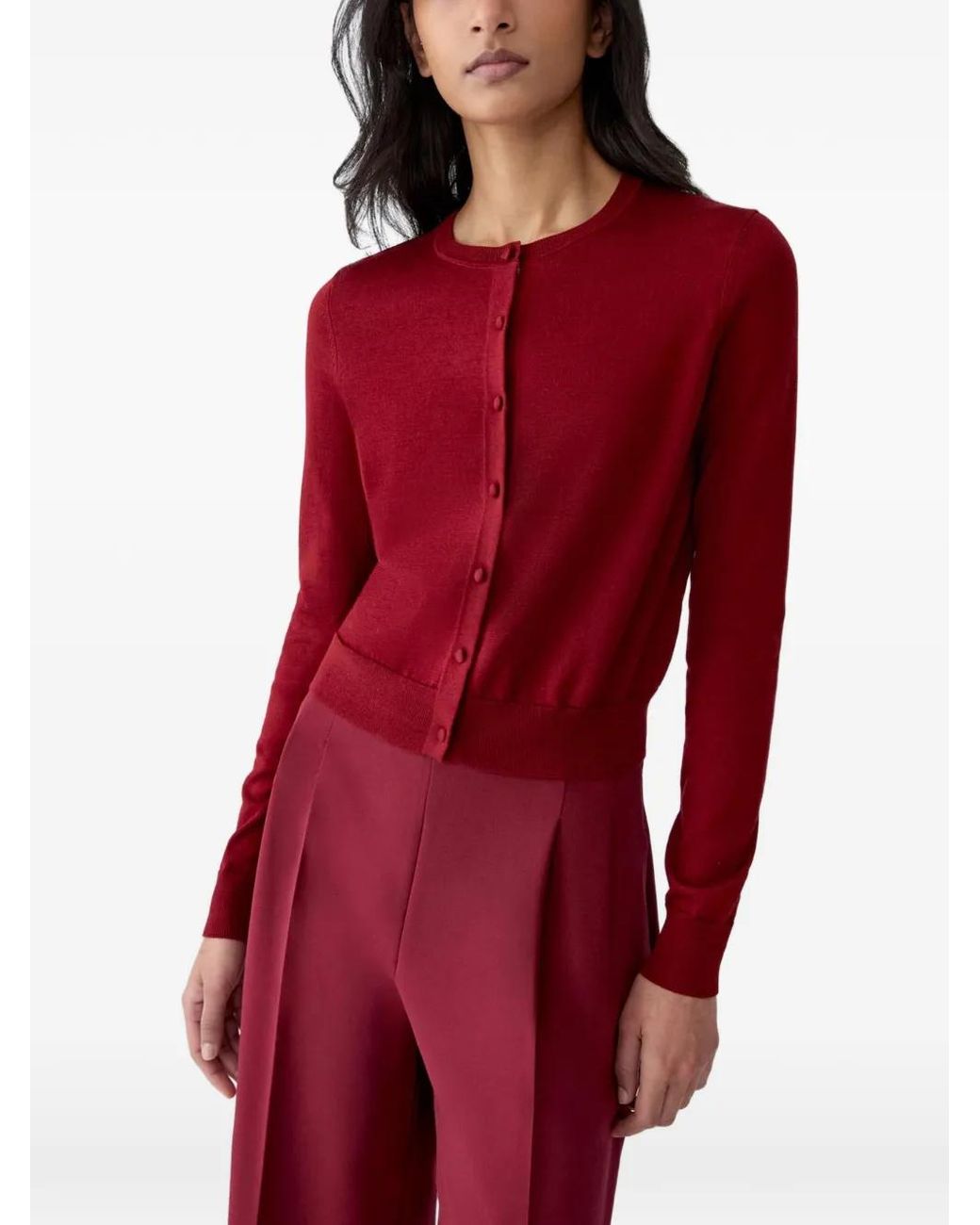 Carolina Herrera Red Marisol Wide-Leg Palazzo Pants