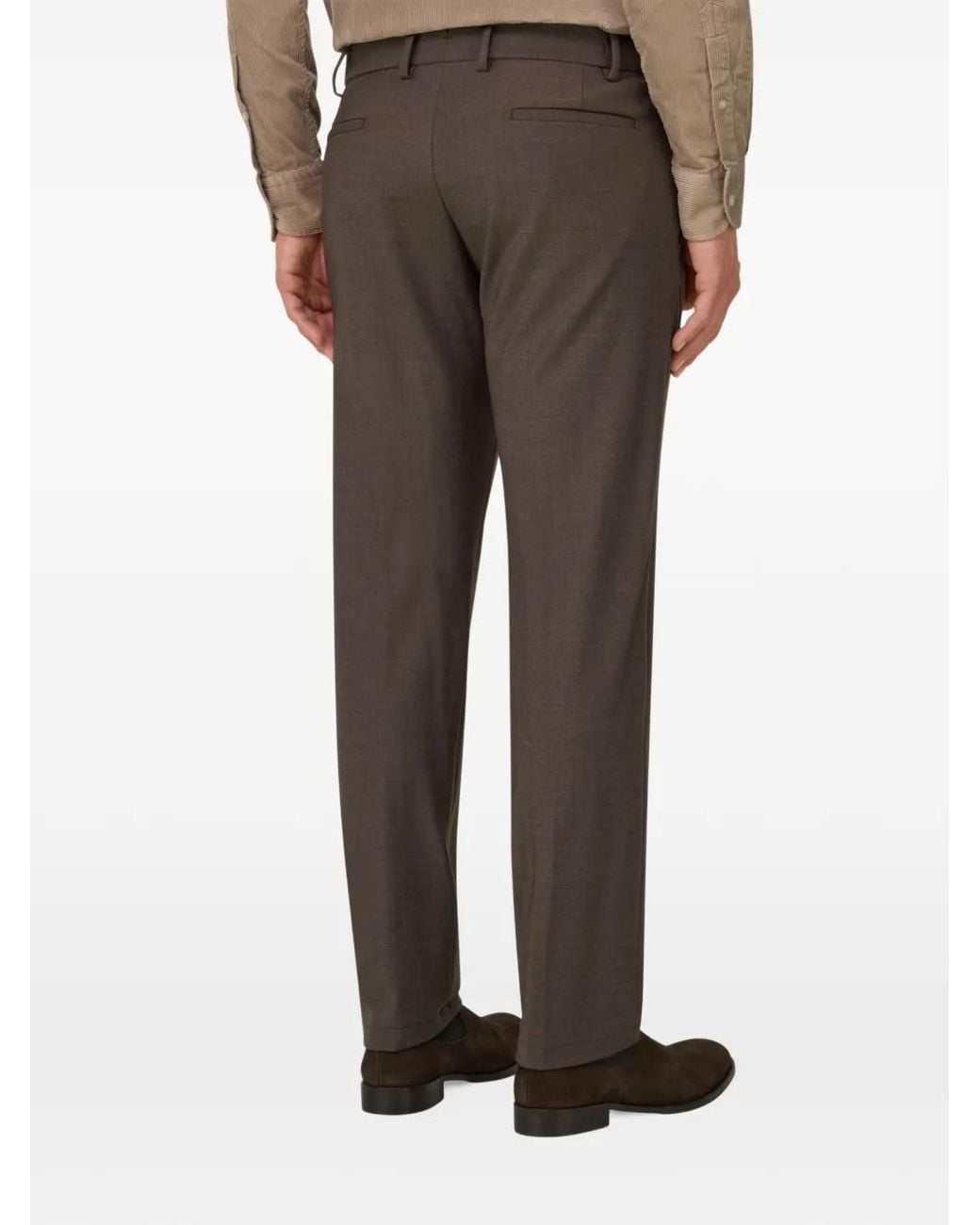 Boggi Gray Stretch Flannel Trousers for men