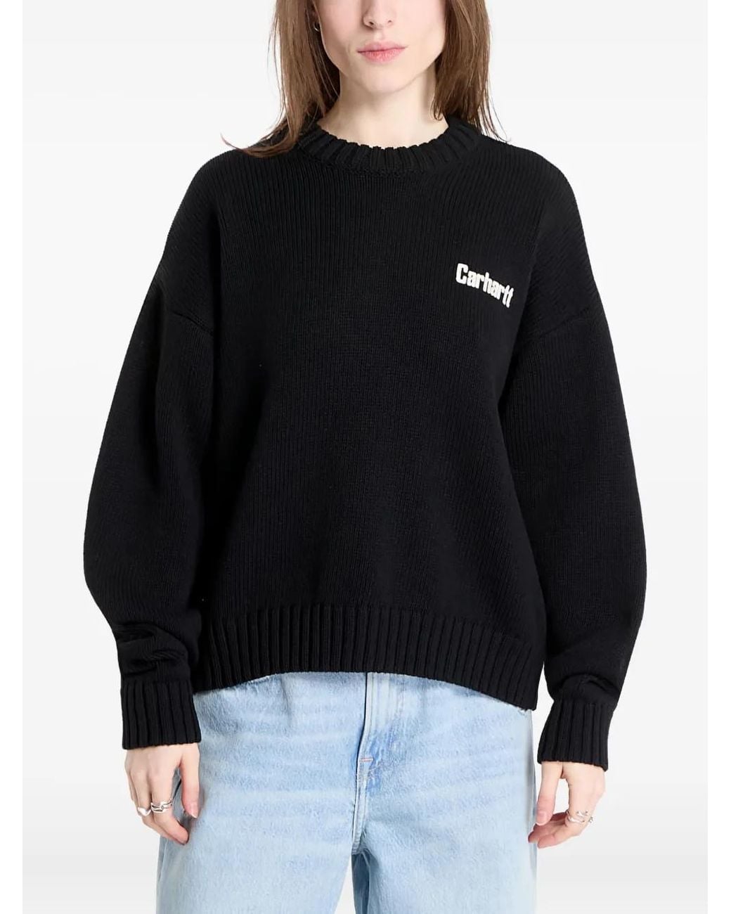 Carhartt Black Logo-Detail Heart-Print Sweater