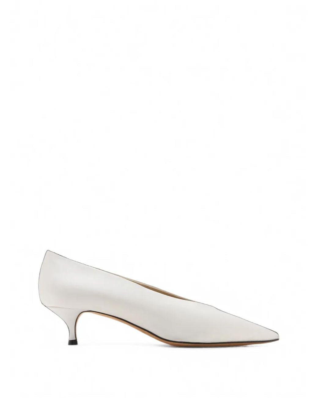 Le Monde Beryl White Babouche Kitten-Heel Pumps