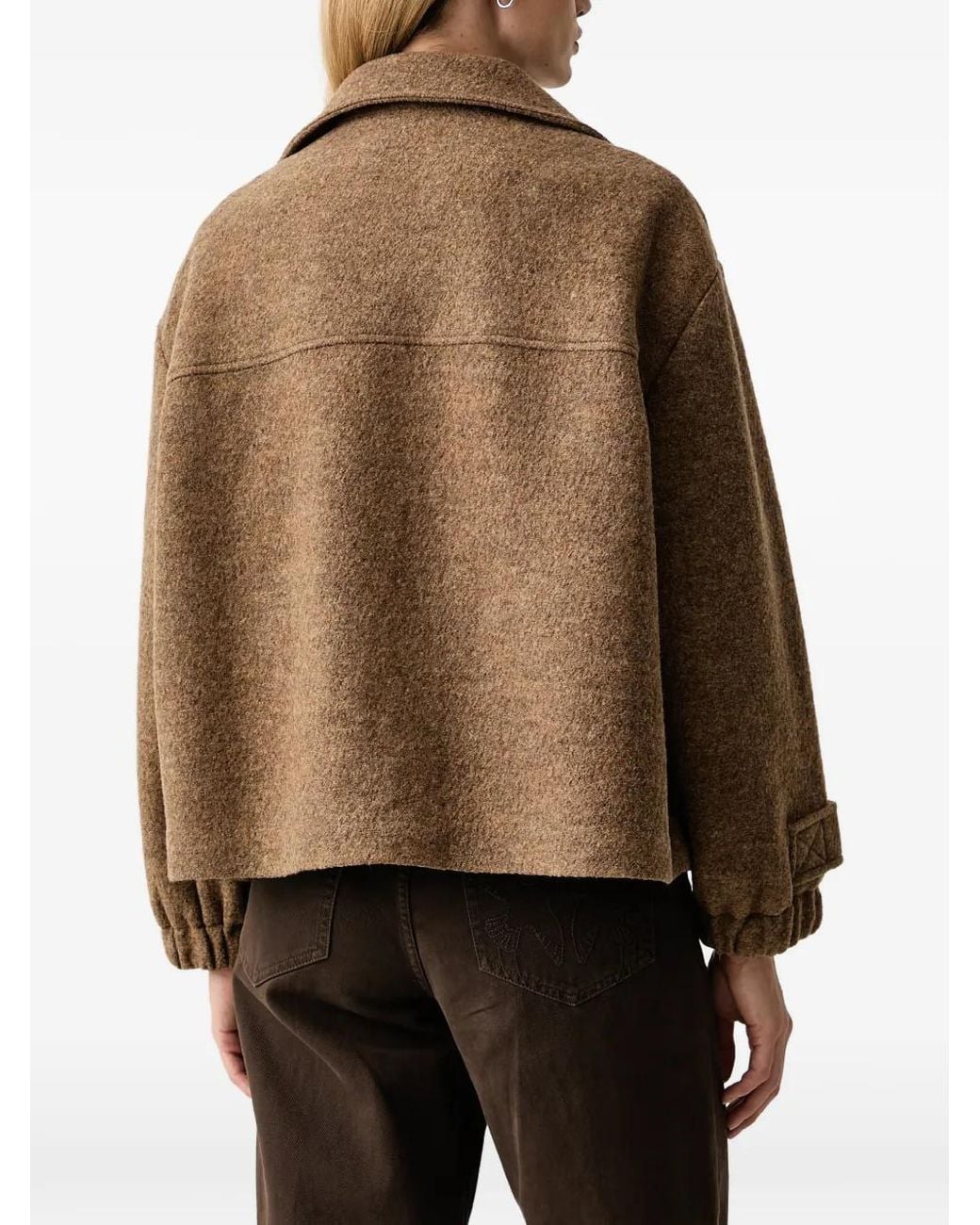 Sessun Brown Hattson Button-Up Pocket-Detail Jacket