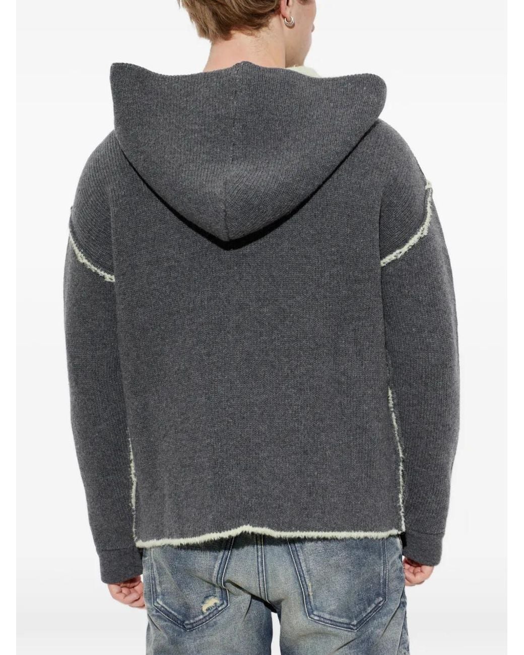 DIESEL Gray Hoodie K-Boubby À Fermeture Zippée for men