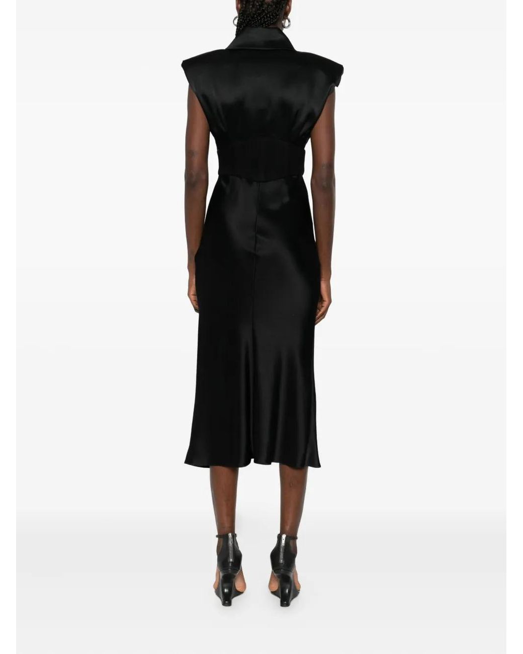 Vestiaire d'un Oiseau Libre Black Corset Wool Dress
