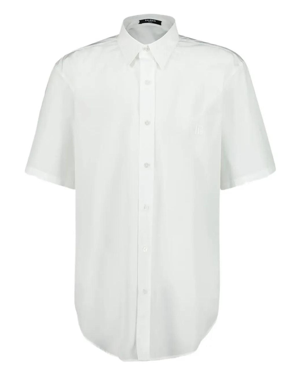 Balmain White Regular-Fit Poplin Shirt for men