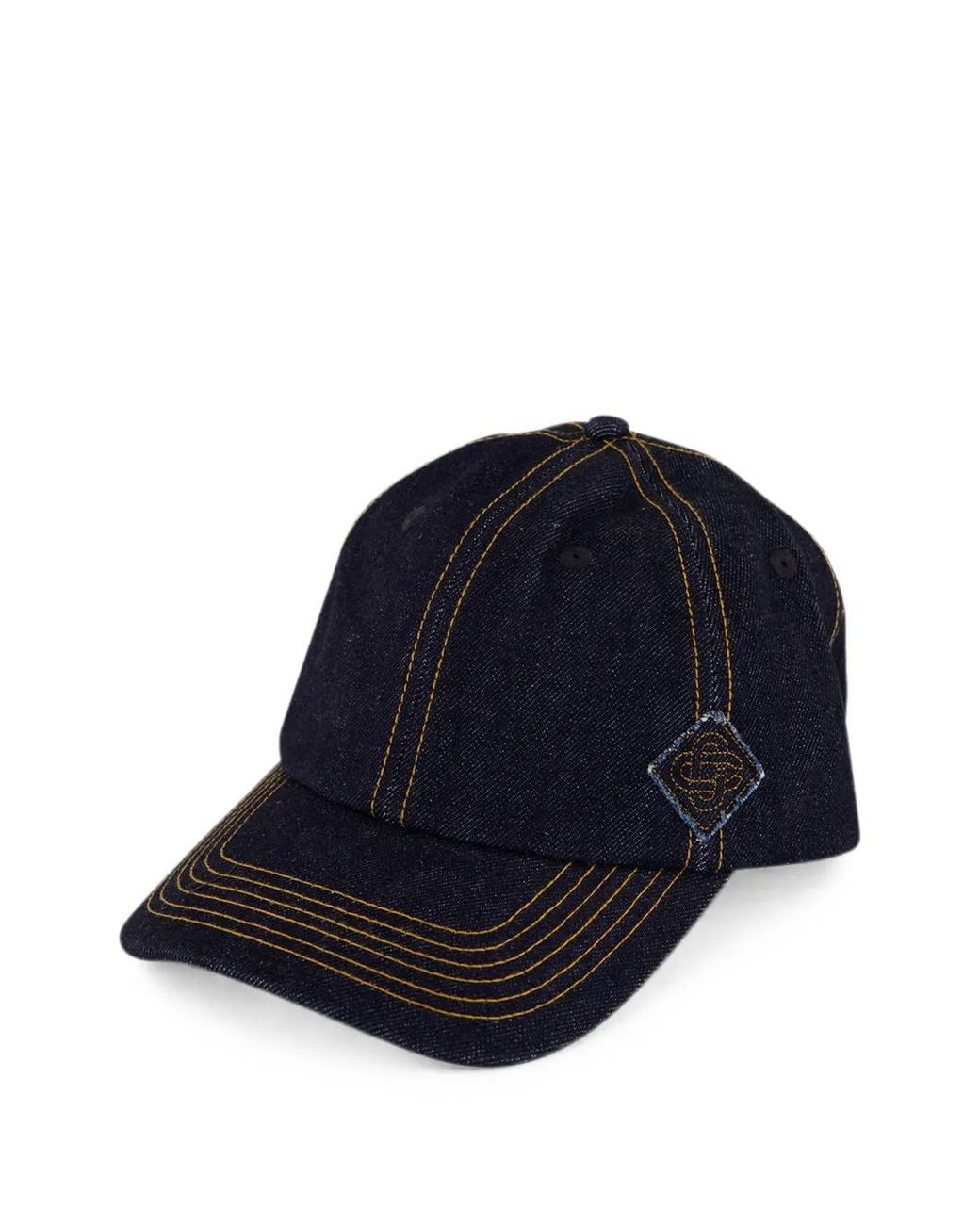 Casablanca Blue Logo-Patch Denim Cap for men