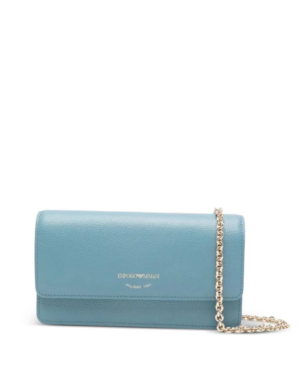 Emporio Armani Chain Leather Mini Bag in Blue | Lyst