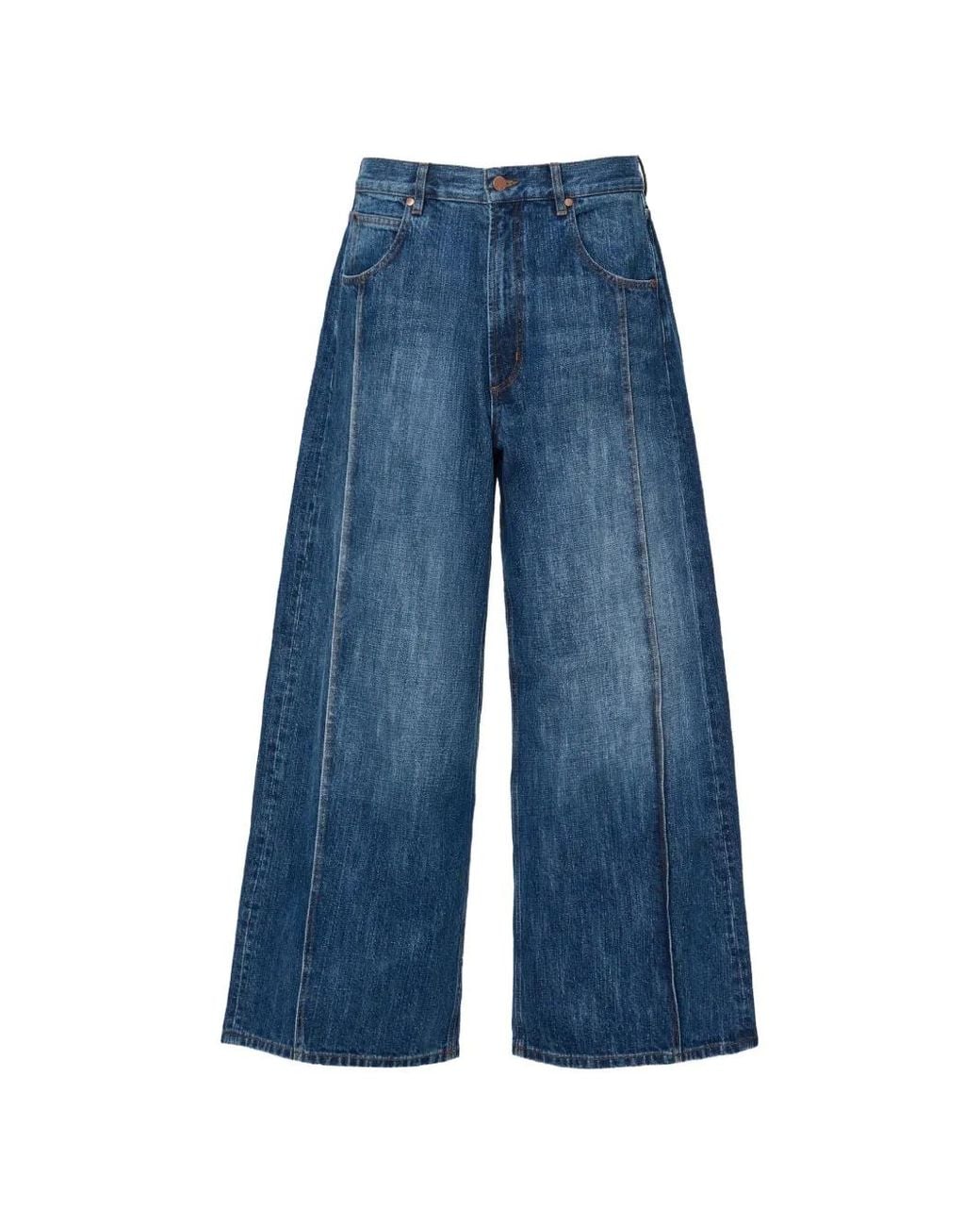 No44 Blue Nari Seam-Detail Jeans
