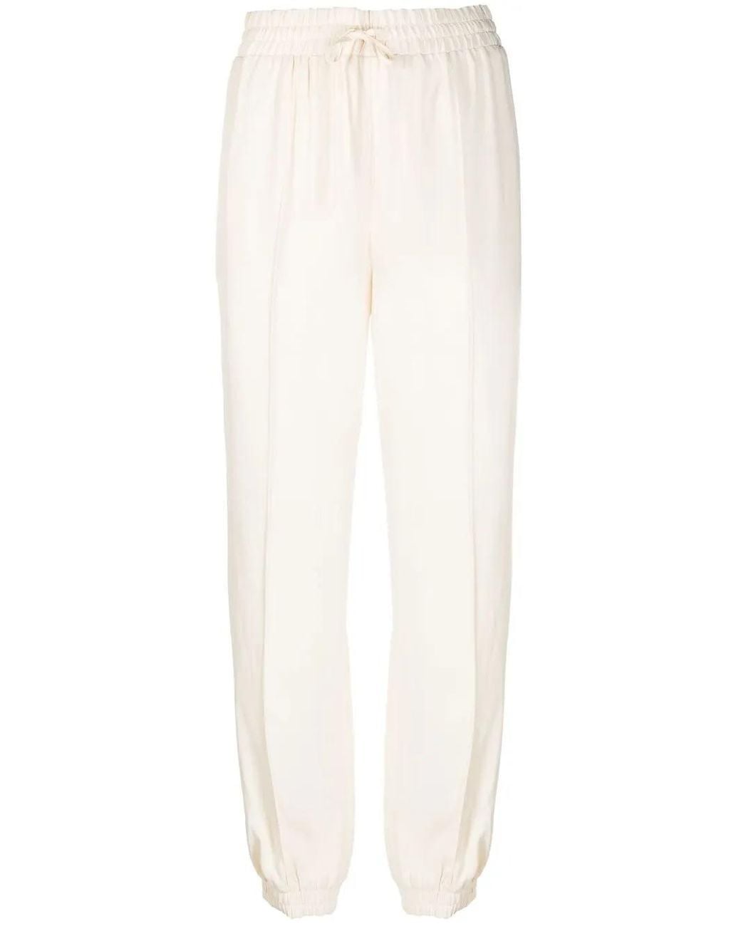 Jil Sander White Drawstring Tapered Trousers