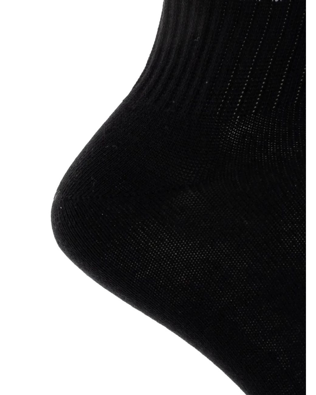 Adidas Black Trefoil Logo-Embroidered Striped Socks Set for men