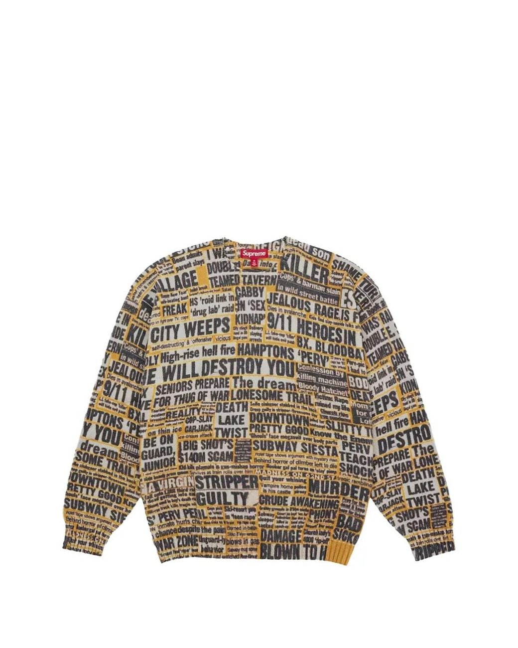 Supreme White Dash Snow Sweater for men