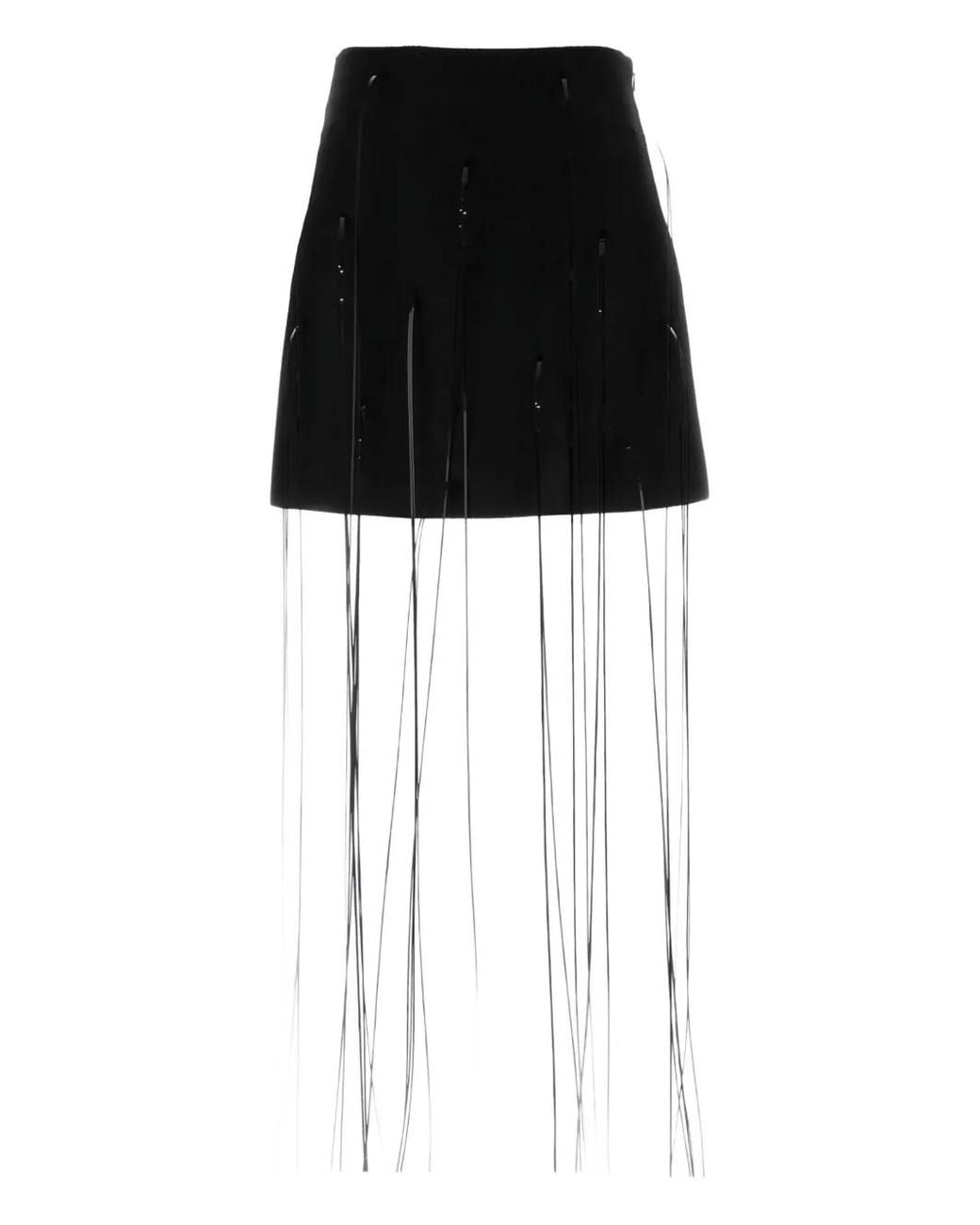 Jil Sander Black High-Waisted A-Line Mini Skirt