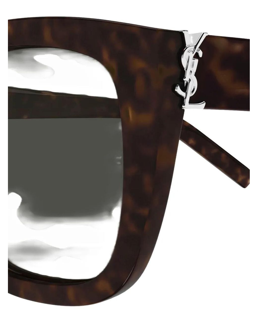 Saint Laurent Black Sl M176 Tortoiseshell-Effect Square-Frame Sunglasses