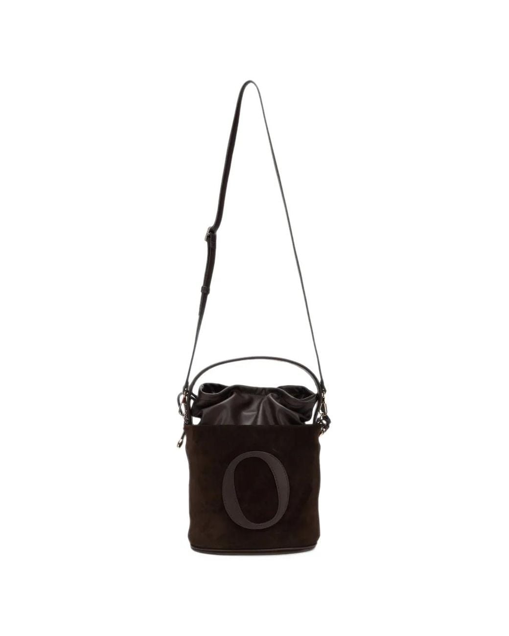 Orciani Black Small Her-O Peach Oro Suede Bucket Bag