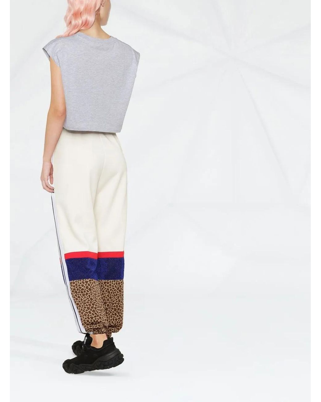 Palm Angels White Colour-Block Track Pants