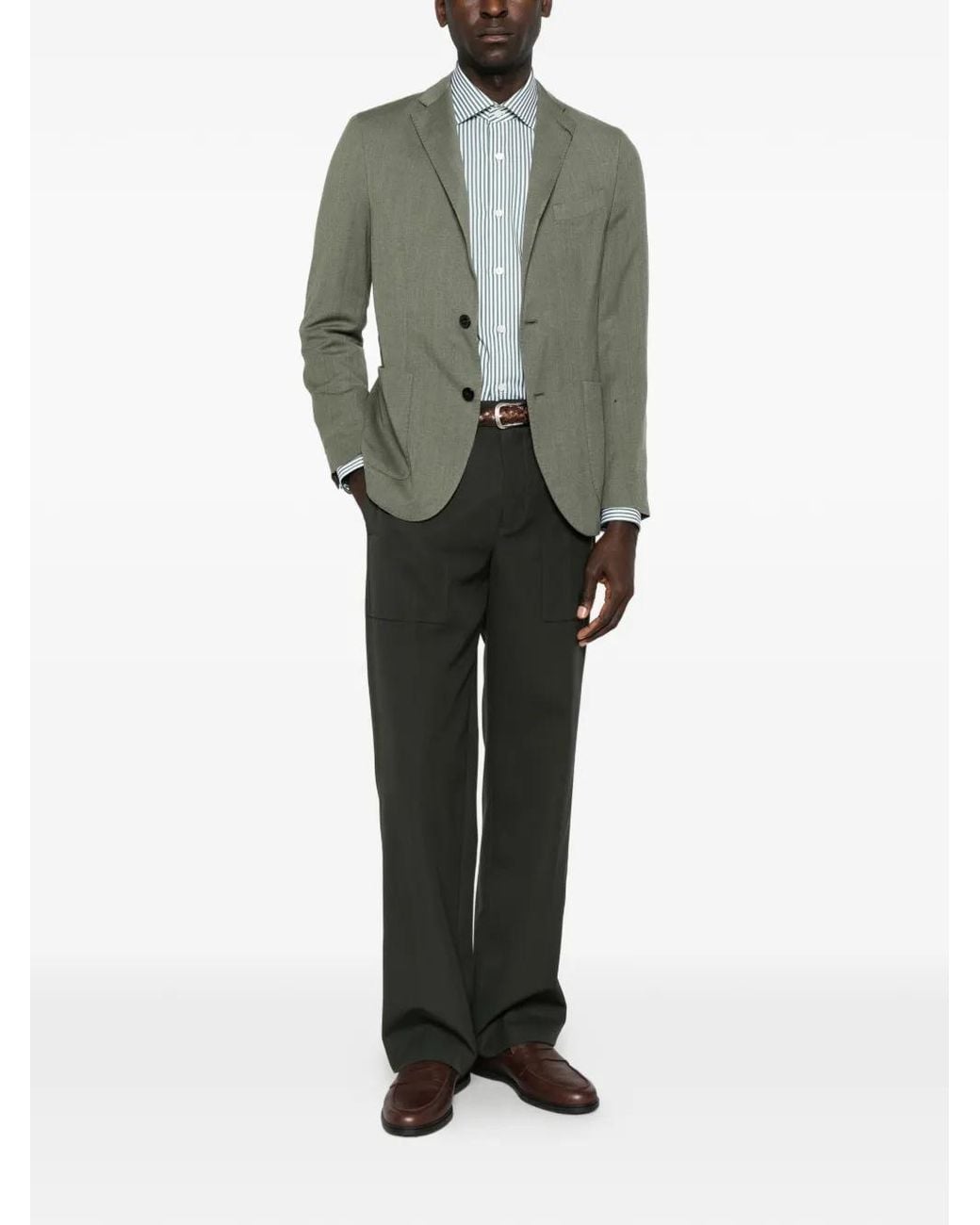 Boglioli Green Single-Breasted Notch-Lapel Jacket for men