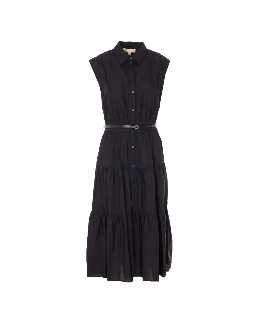 MICHAEL Michael Kors Blue Shirt-Collar Midi Dress