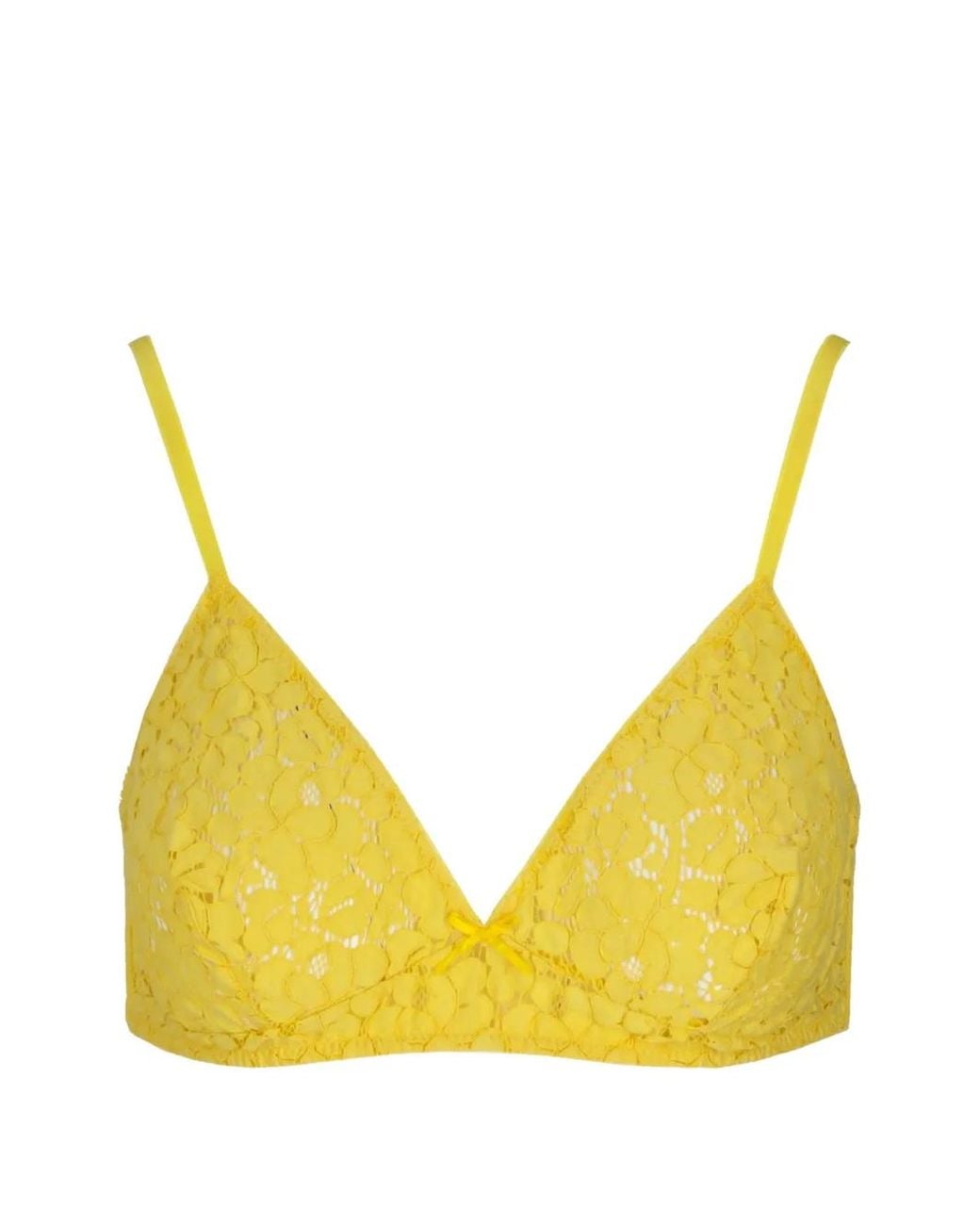 Laura Urbinati Yellow Soutien-Gorge En Dentelle Fleurie