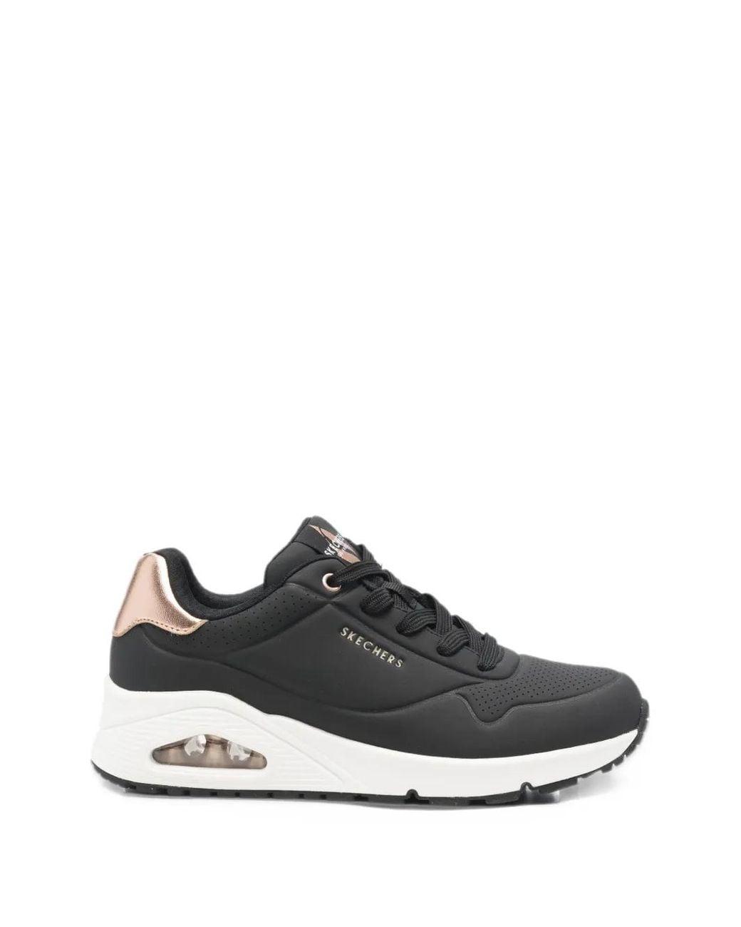 Skechers White Perforated Metallic-Panel Sneakers