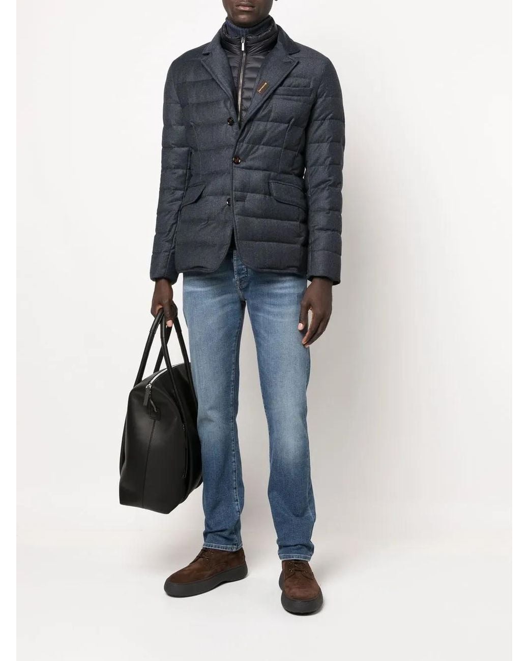 Moorer Blue Mougi Quilted Down Jacket for men