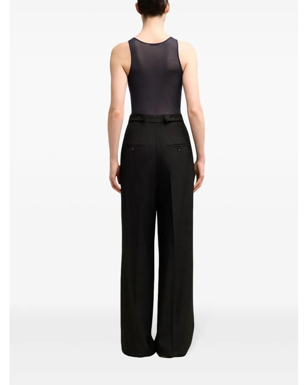 AMI Black High Waist Large Trousers