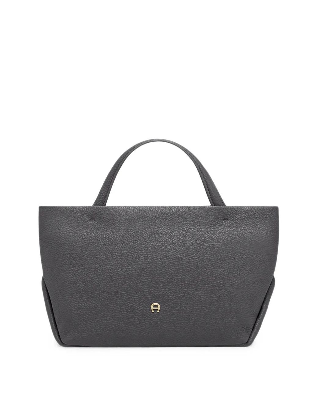 Aigner Gray Petit Cabas Paola En Cuir Grainé