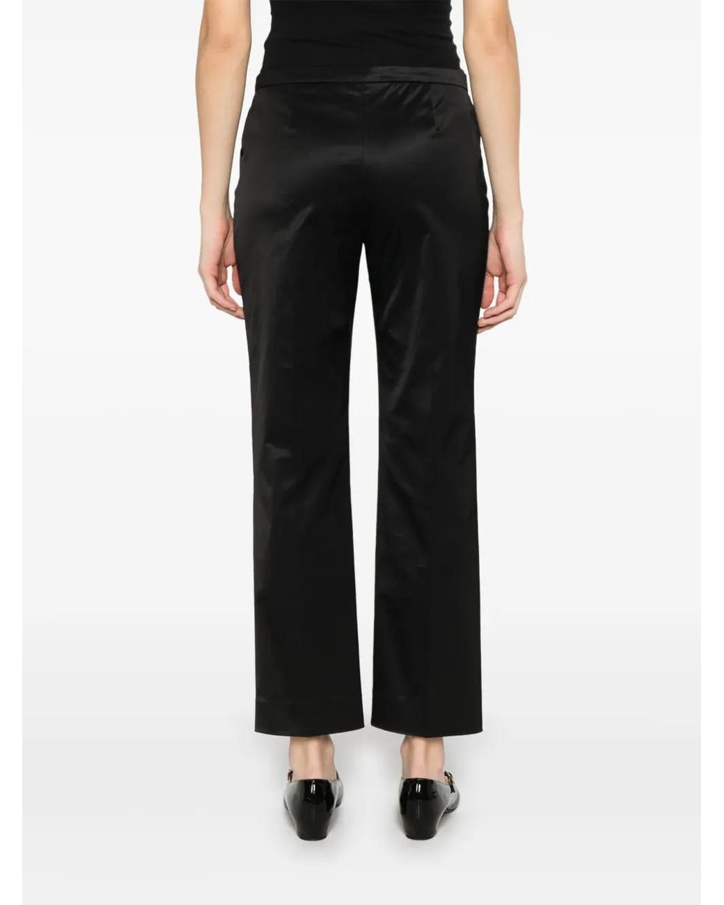 Totême Black Straight Cropped Trousers