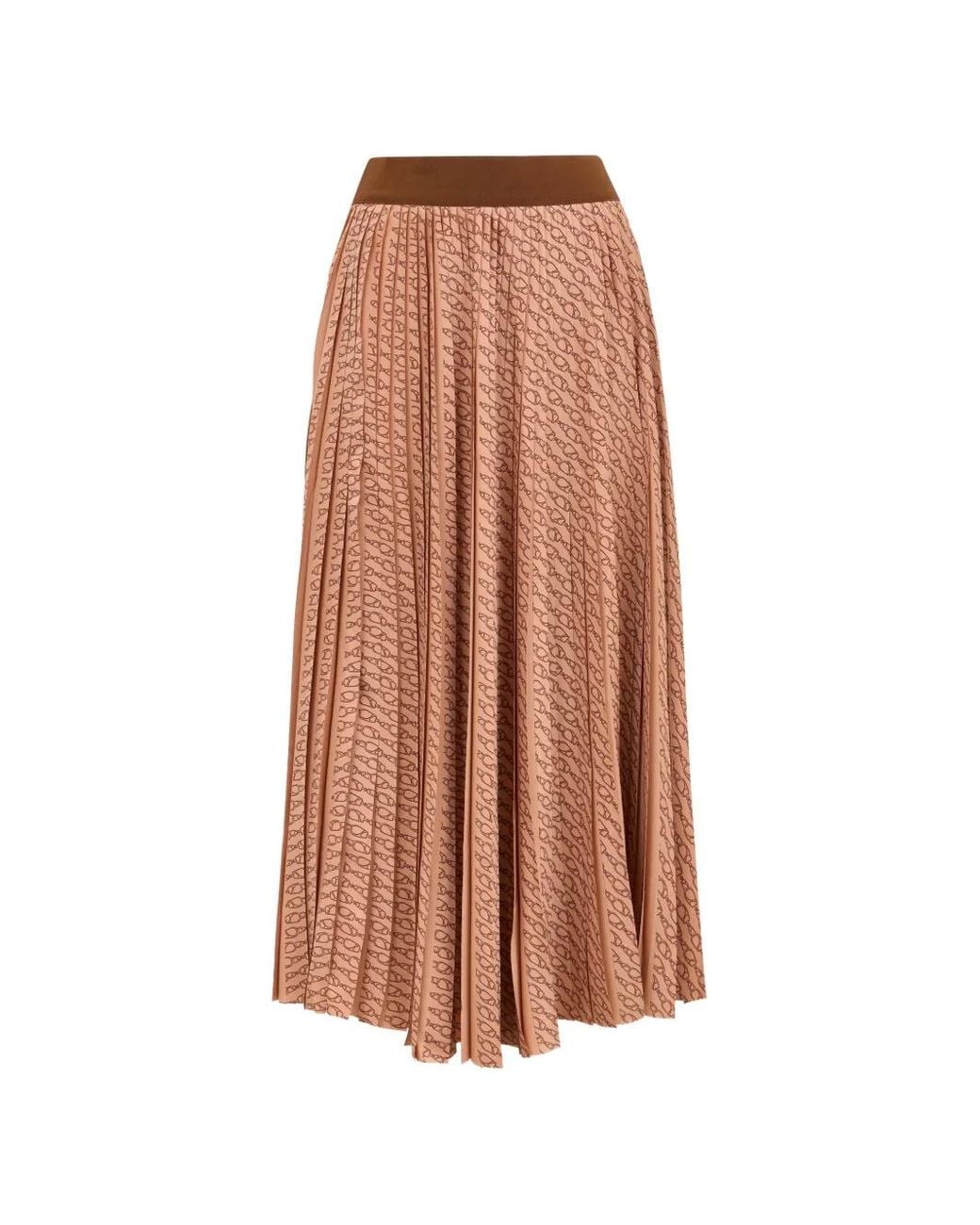 Herno Brown Leather Cotton Skirt